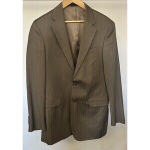 Stafford Performance Men's Sports Coat Suit Jacket Tan with Gold Pinstripes 40 L
